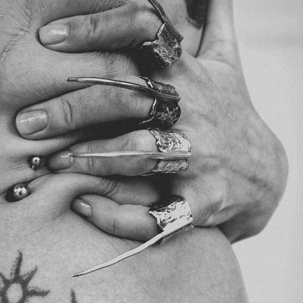 Silver sculptural rings